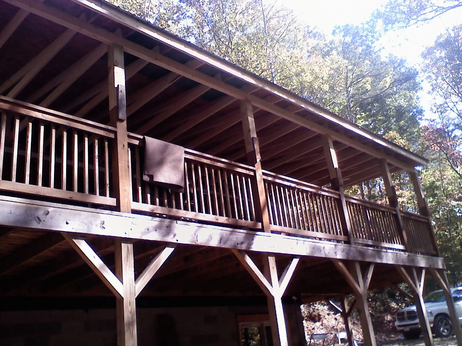 Timber framing under a new elevated porch and deck — Roof Leak Repair in Rich Square by Roofing Brothers
